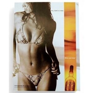 2001 Chivas Regal Scotch Whisky Print Ad Bikini Scene Yes God Is A Man Y2K Vibes